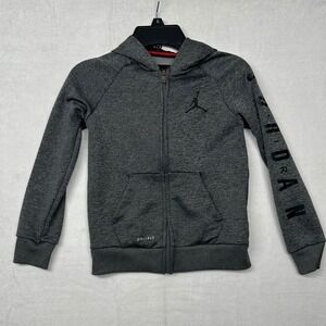Kids Jordan Dri Fit Hoodie Zip Up Gray Basketball Athletic Size‎ 6 M